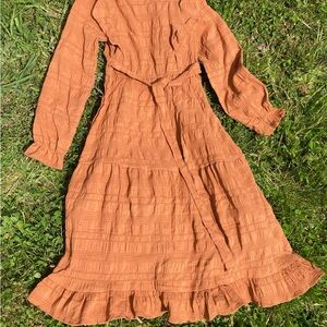 Hayden Girls Textured Ruffled Tie Waist Dress